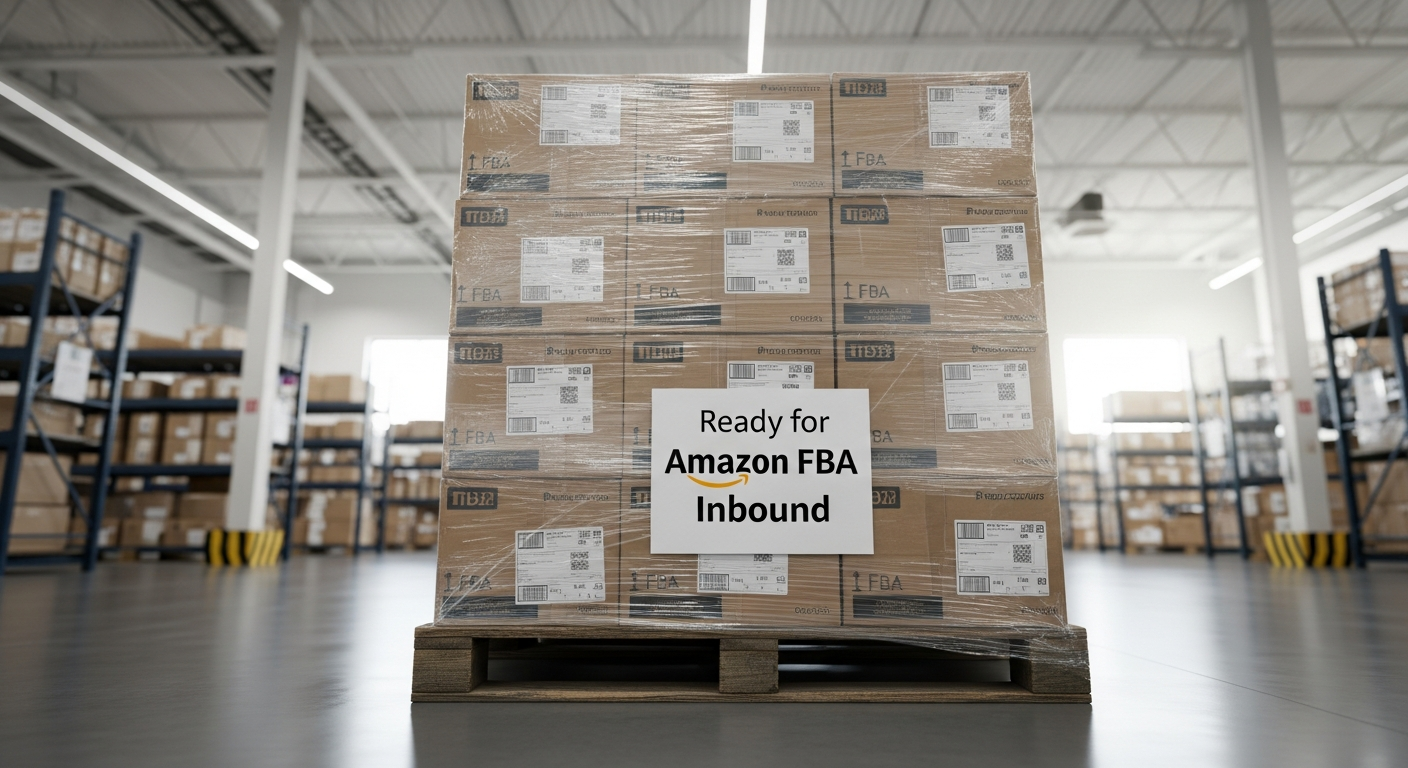 Labelled cartons prepped for Amazon FBA in a GTA warehouse