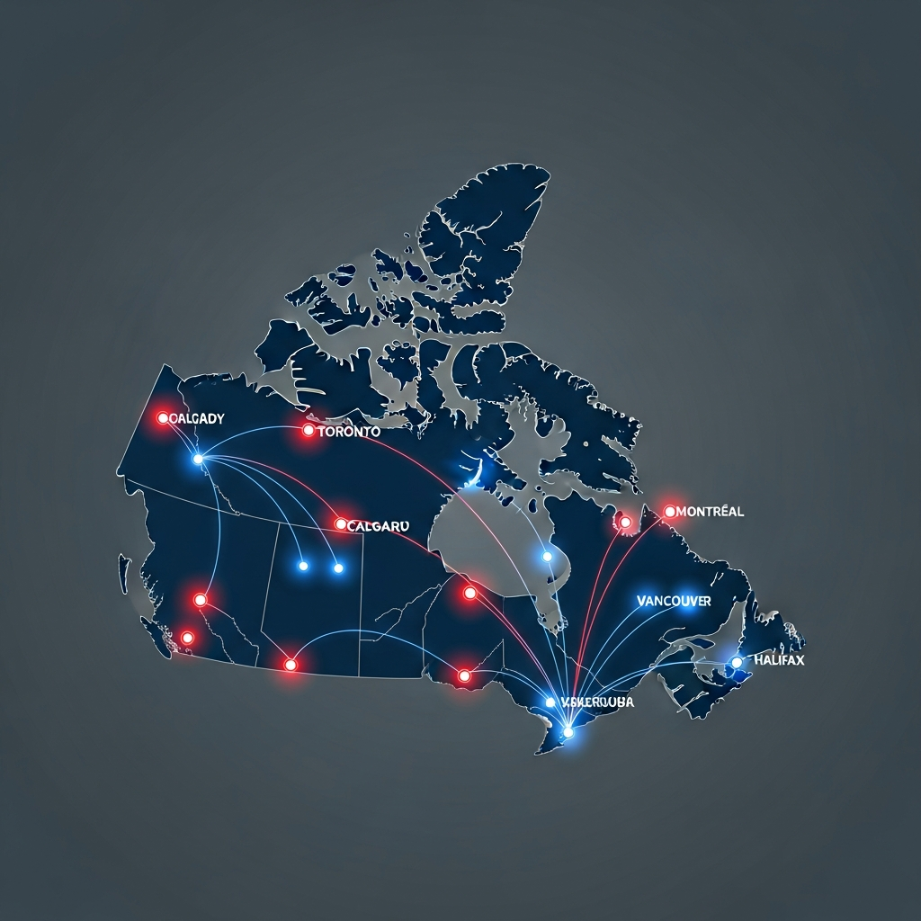 Map-based overview of Government of Canada supply and distribution across the National Capital Region