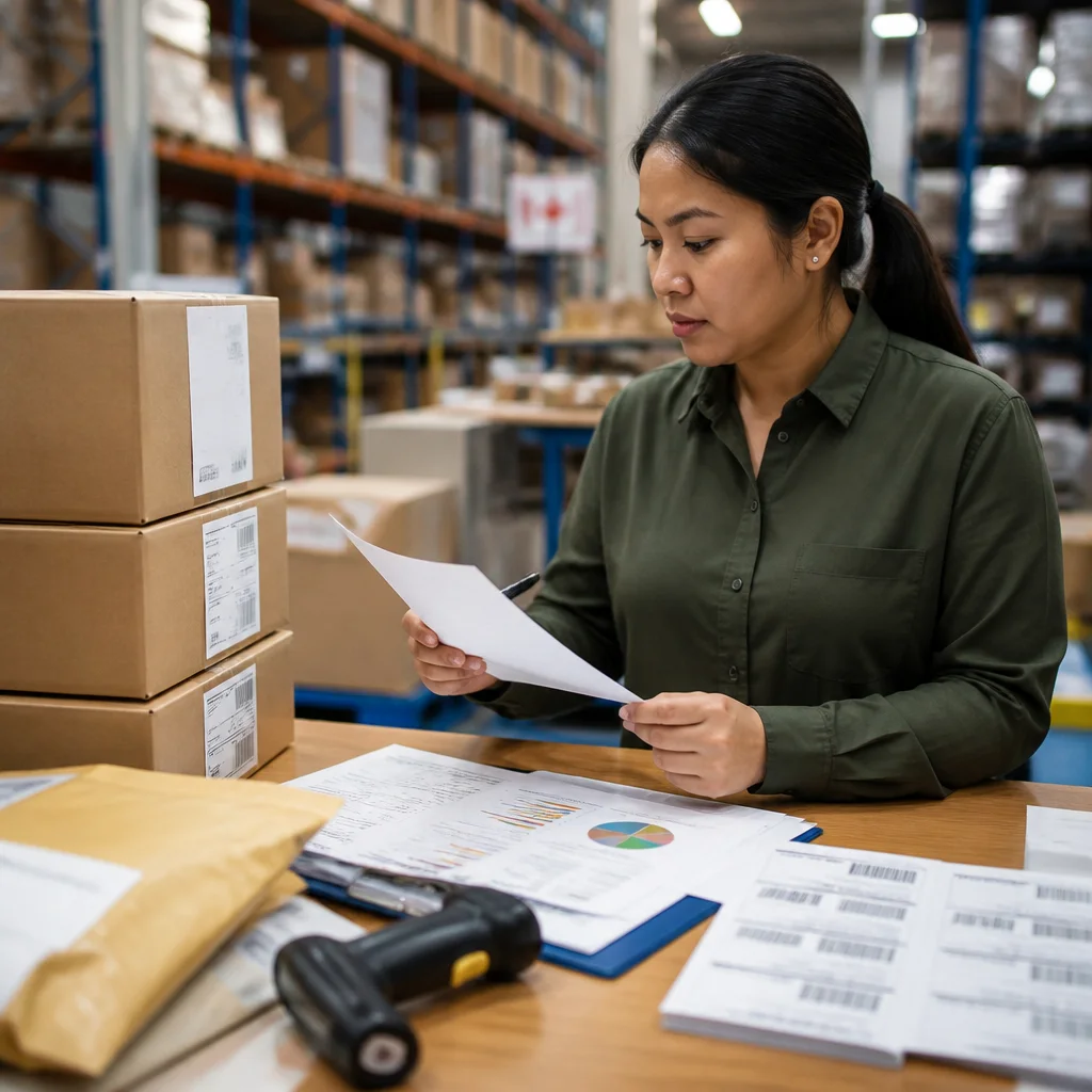 Canadian fulfillment analyst reviewing channel SKU destination and returns cost-to-serve calculations