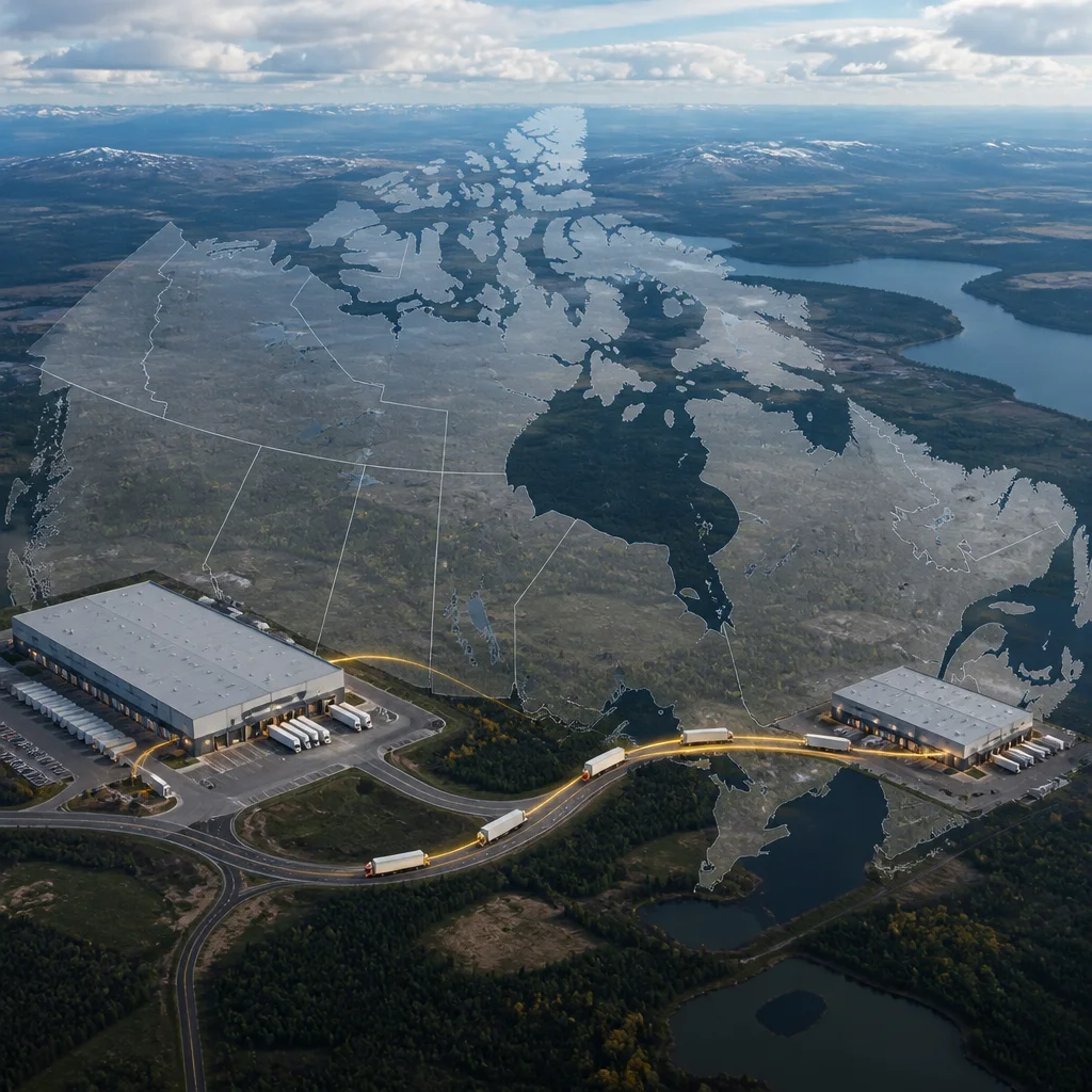 Canadian logistics control tower routing ecommerce orders between warehouse locations