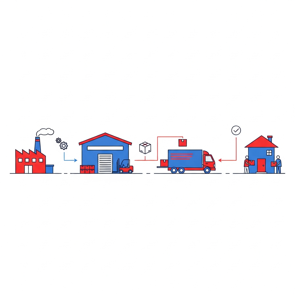 Diagram comparing 3PL and 4PL logistics models for Canadian brands