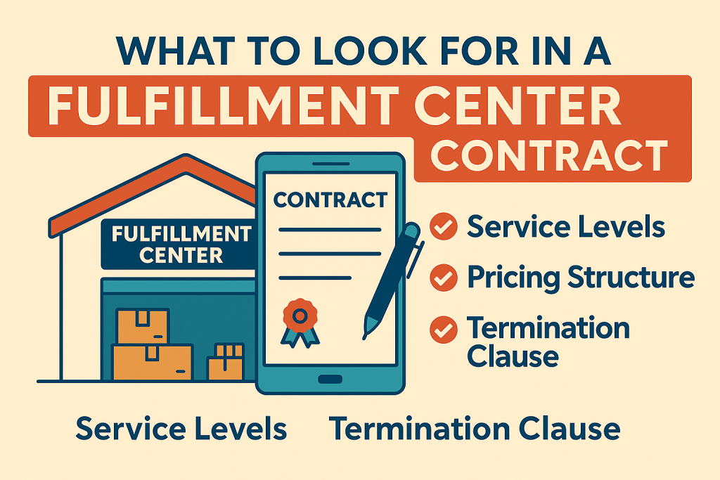 Fulfillment contract essentials visual showing service level and termination clause