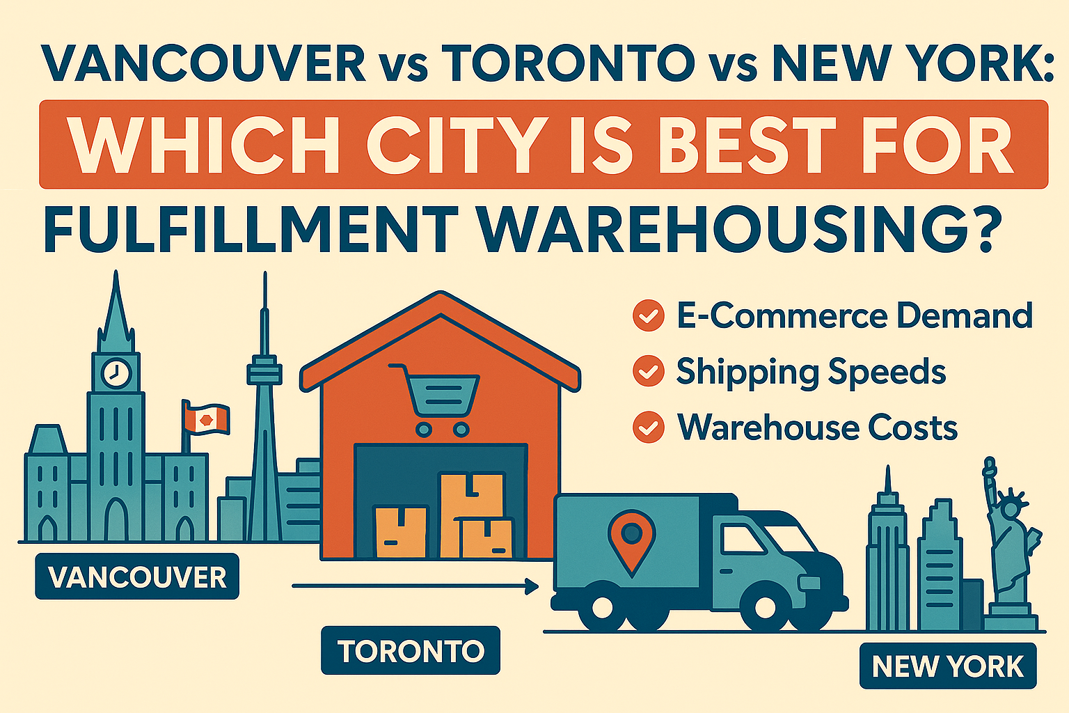 ByExpress Fulfillment Warehousing Comparison – Vancouver, Toronto, New York